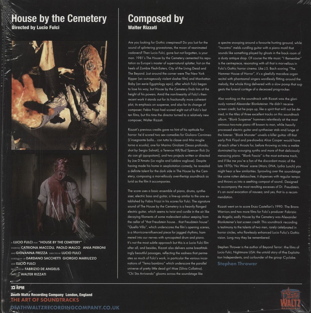 Walter Rizzati House By The Cemetery - Red Translucent With Black Burst Vinyl - Shrink UK vinyl LP album (LP record) 826853794015