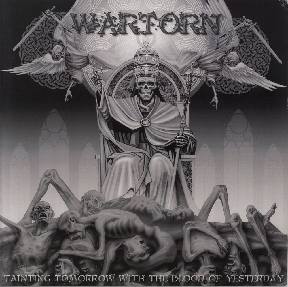 Wartorn Tainting Tomorrow With The Blood Of Yesterday - White/Black Split US vinyl LP album (LP record) EXIST111