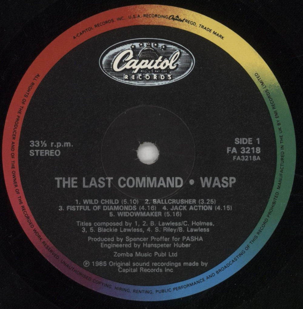 WASP The Last Command UK vinyl LP album (LP record) WASLPTH405310