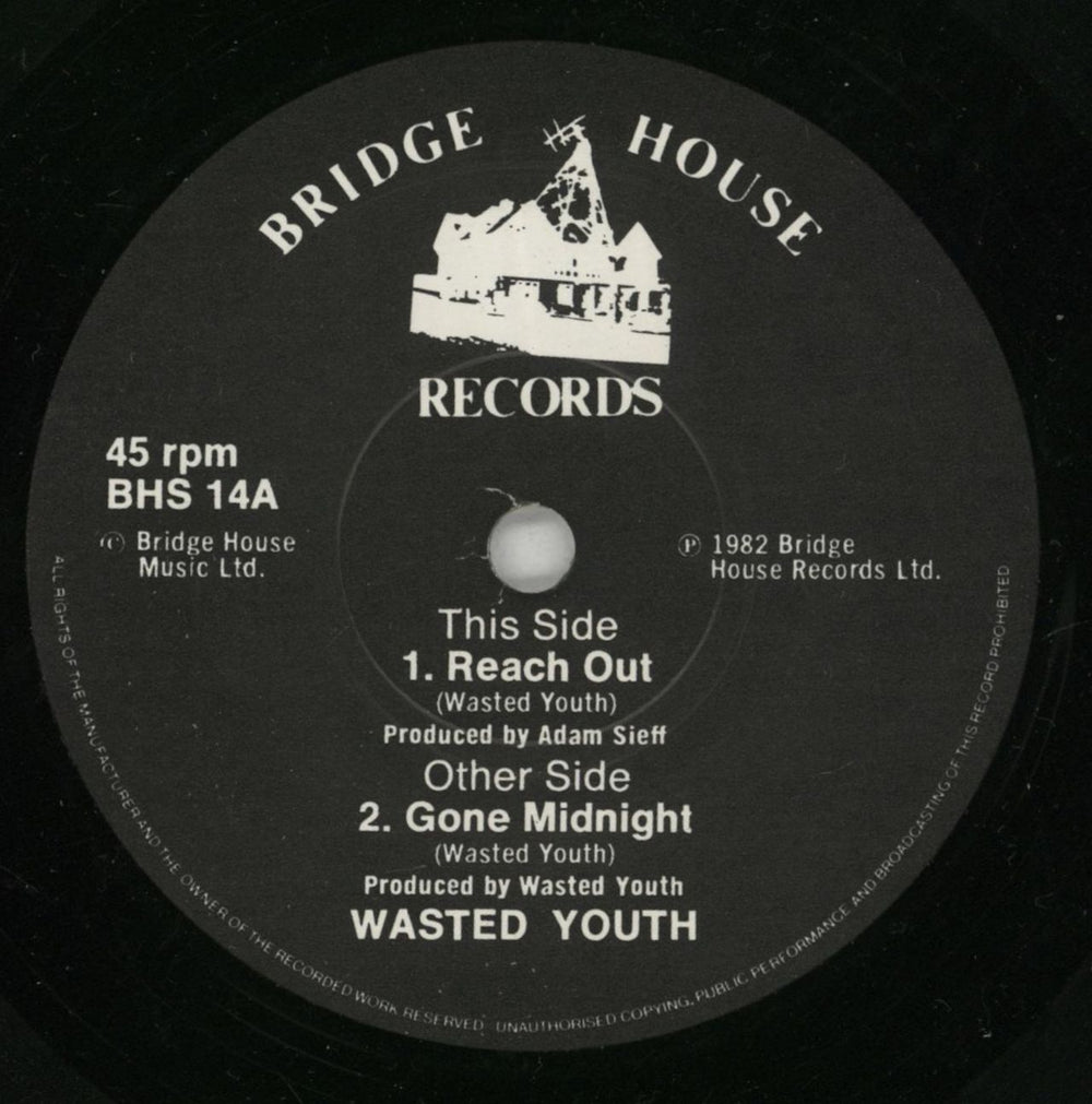 Wasted Youth (UK) Reach Out UK 7" vinyl single (7 inch record / 45) WDU07RE520564
