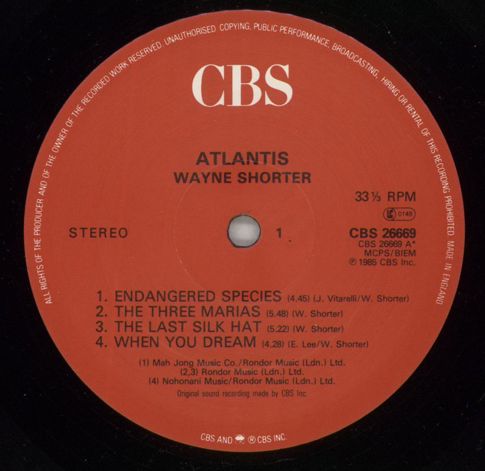 Wayne Shorter Atlantis UK vinyl LP album (LP record) WYSLPAT605971
