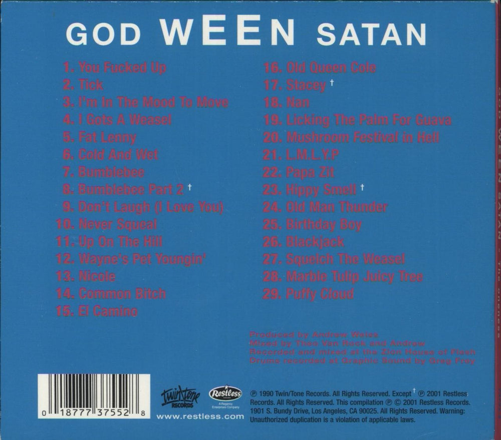 Ween GodWeenSatan: The Oneness US CD album (CDLP) 018777375528