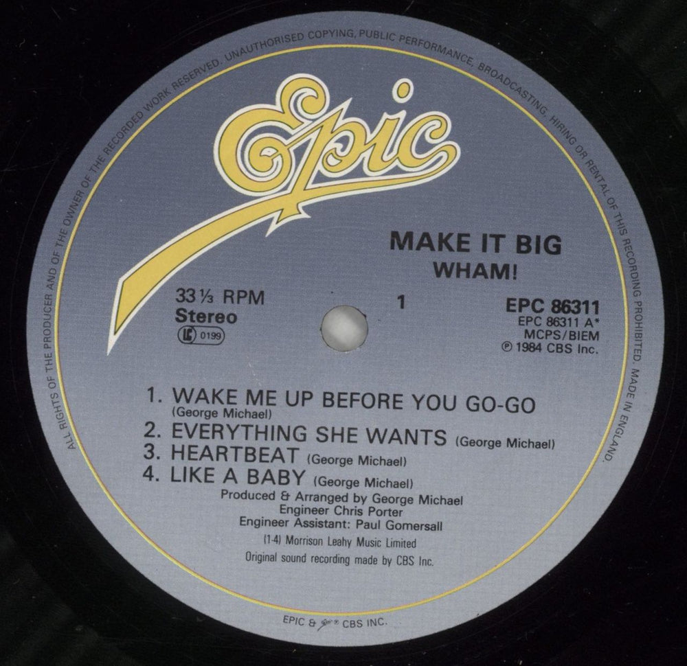 Wham Make It Big + Poster - EX UK vinyl LP album (LP record) WHALPMA723143