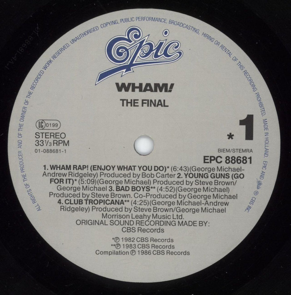 Wham The Final - Picture stickered sleeve Dutch 2-LP vinyl record set (Double LP Album) WHA2LTH517554