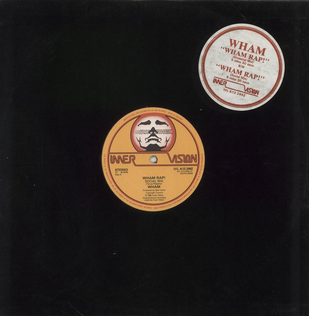 Wham Wham Rap! - 1st - Hype Sticker UK 12" vinyl single (12 inch record / Maxi-single) IVLA132442