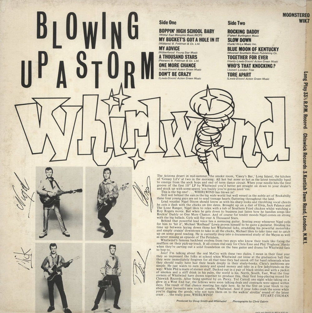 Whirlwind Blowing Up A Storm UK vinyl LP album (LP record)