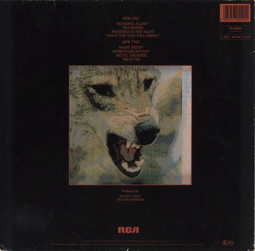 White Wolf Standing Alone German vinyl LP album (LP record) 035627055911