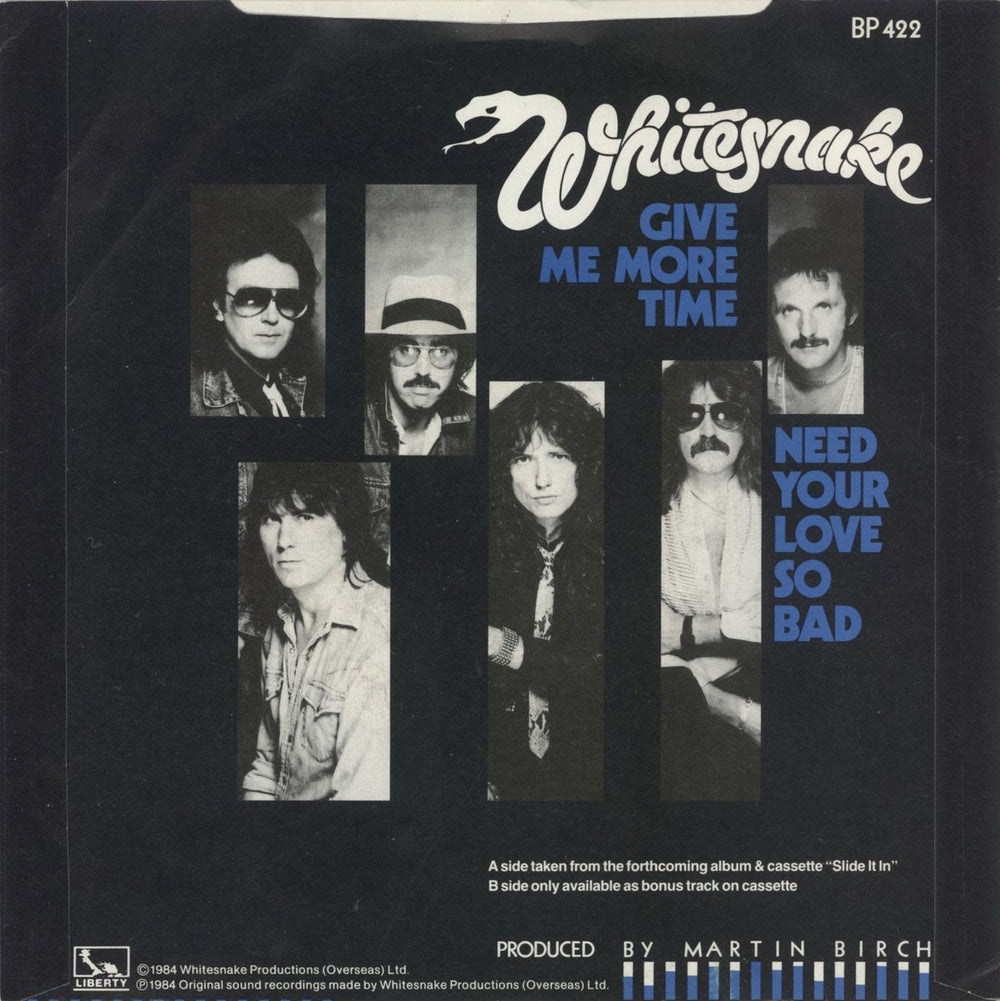 Whitesnake Give Me More Time UK 7" vinyl single (7 inch record / 45)