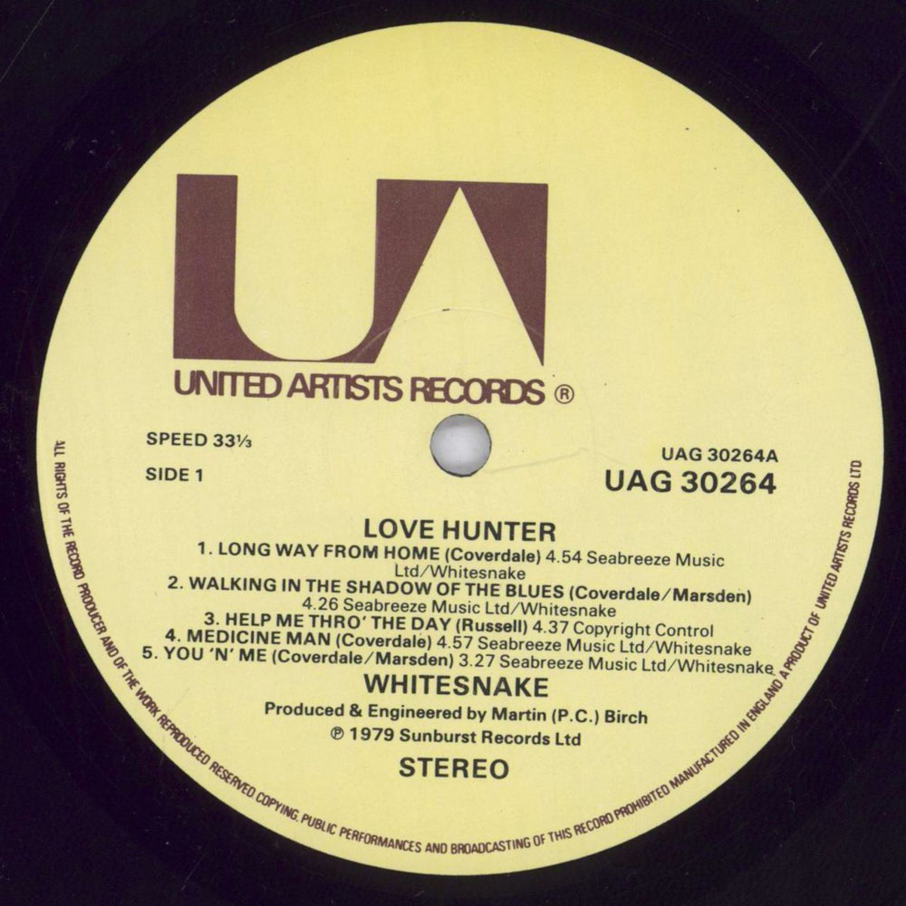 Whitesnake Lovehunter UK vinyl LP album (LP record) WHILPLO579090