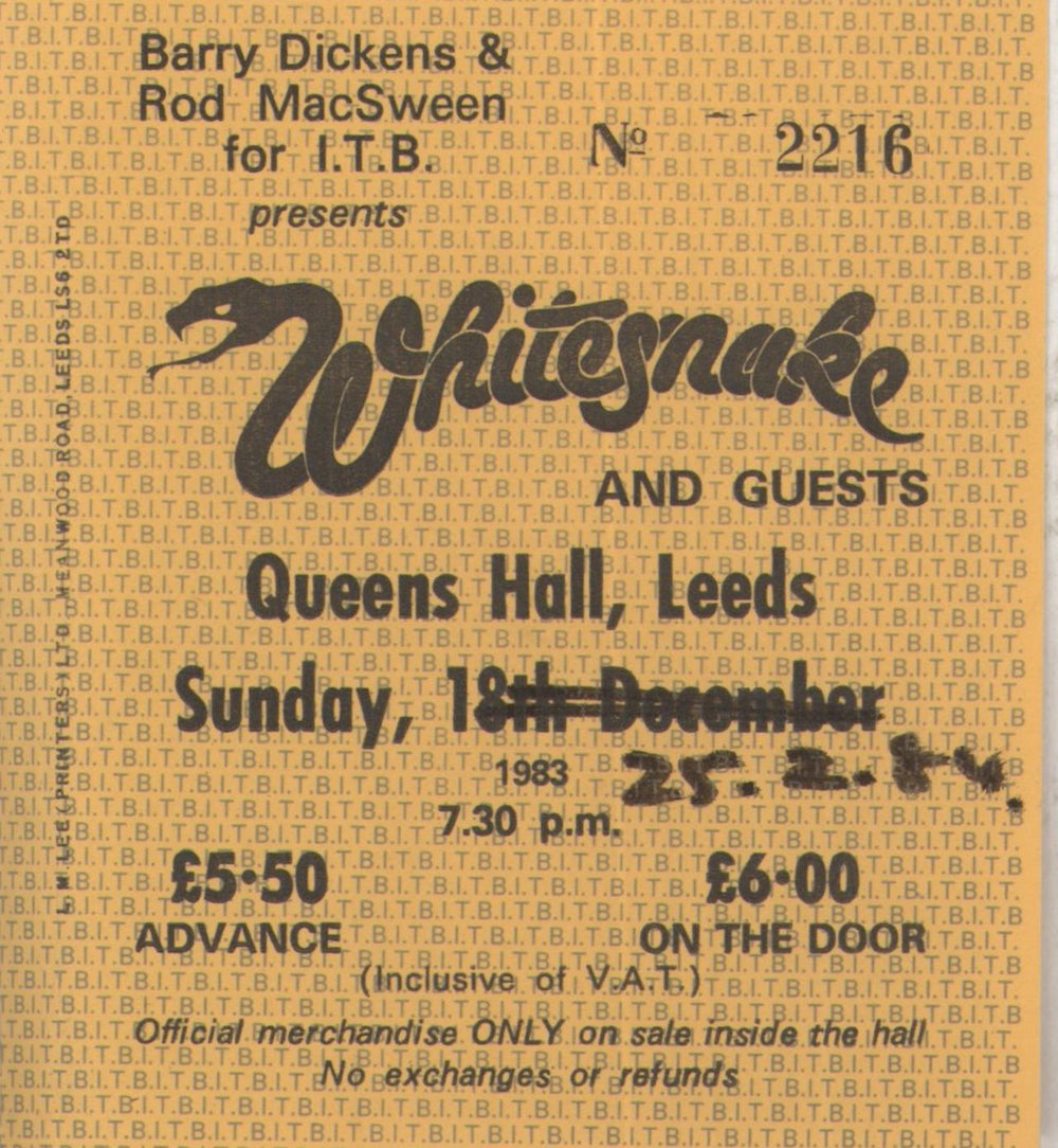Whitesnake Slide It In - 1984 - EX + Ticket UK tour programme WHITRSL855825