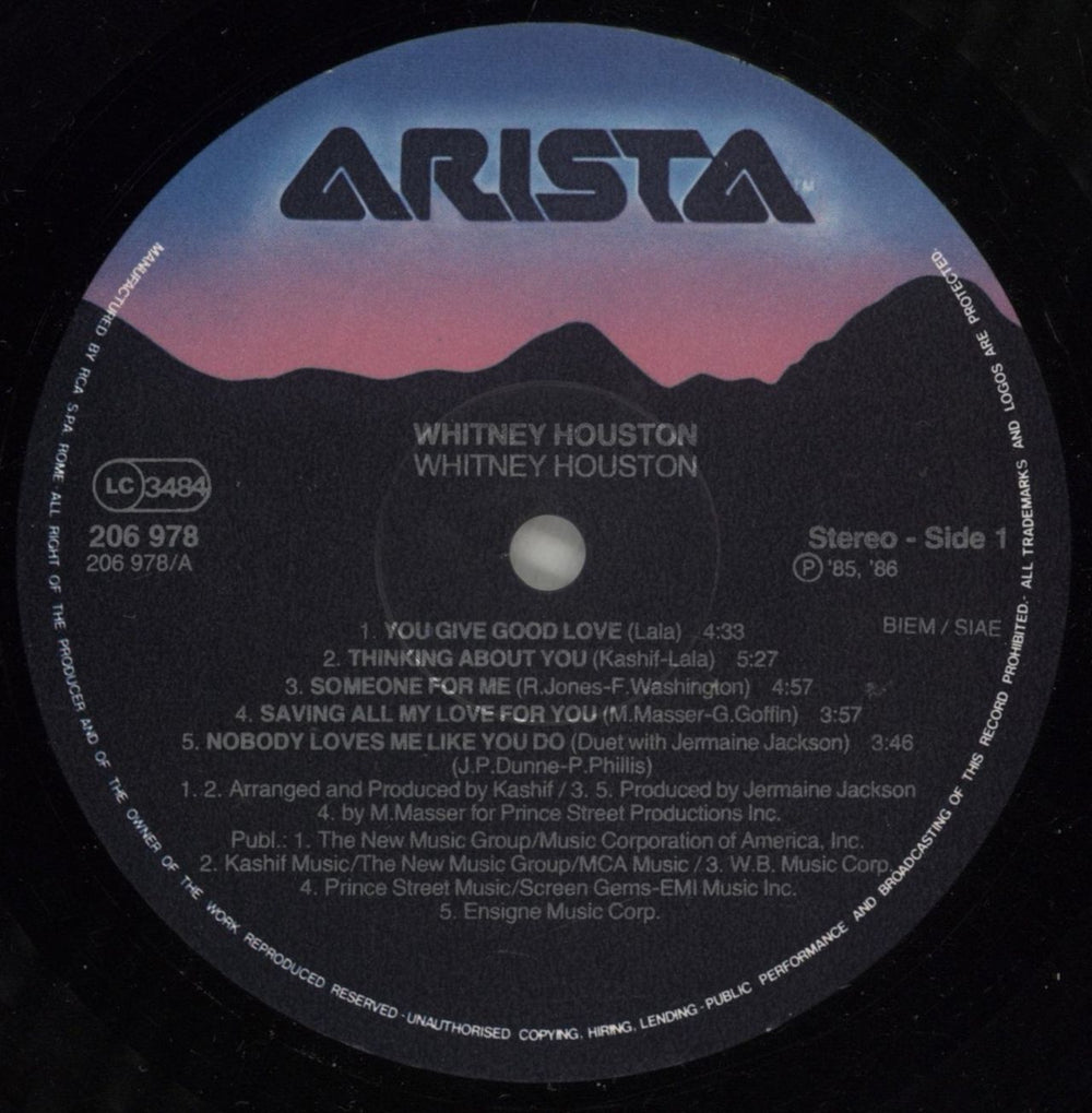 Whitney Houston Whitney Houston + Shrinkwrap German vinyl LP album (LP record) HOULPWH700512