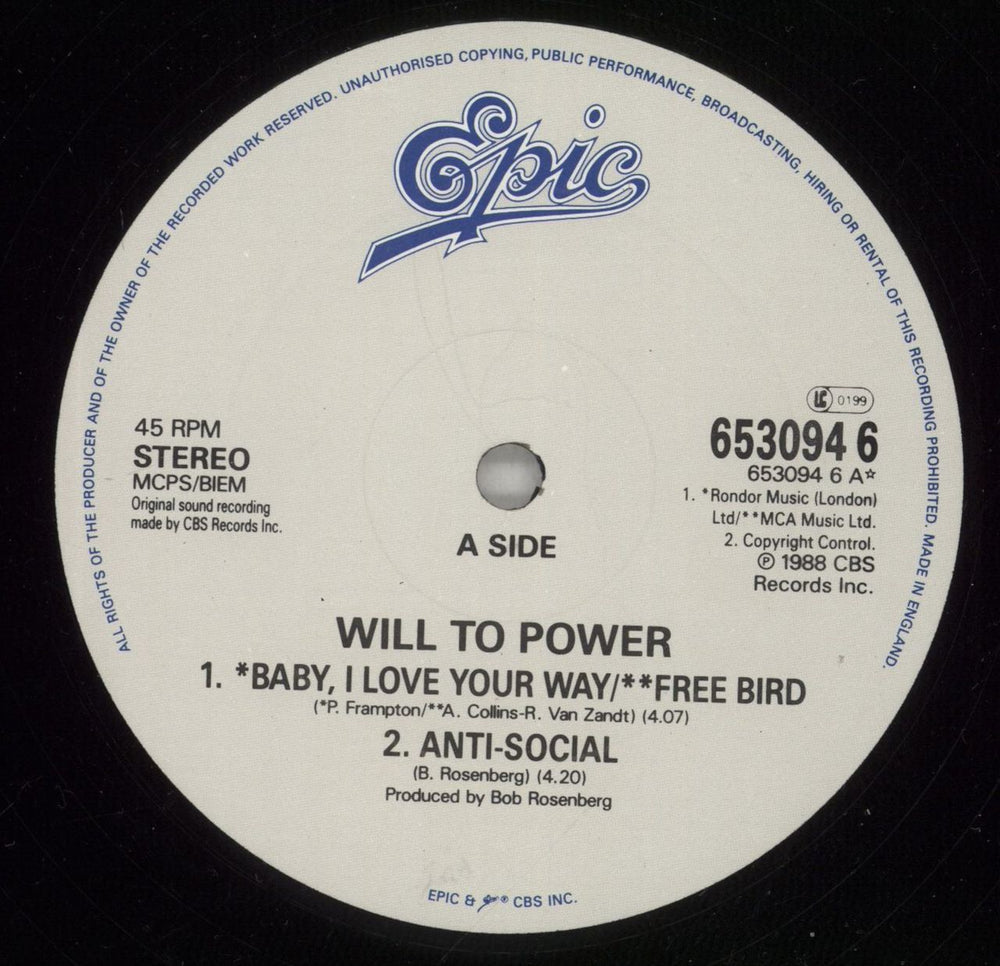 Will To Power Freebaby EP UK 12" vinyl single (12 inch record / Maxi-single) WTP12FR658902