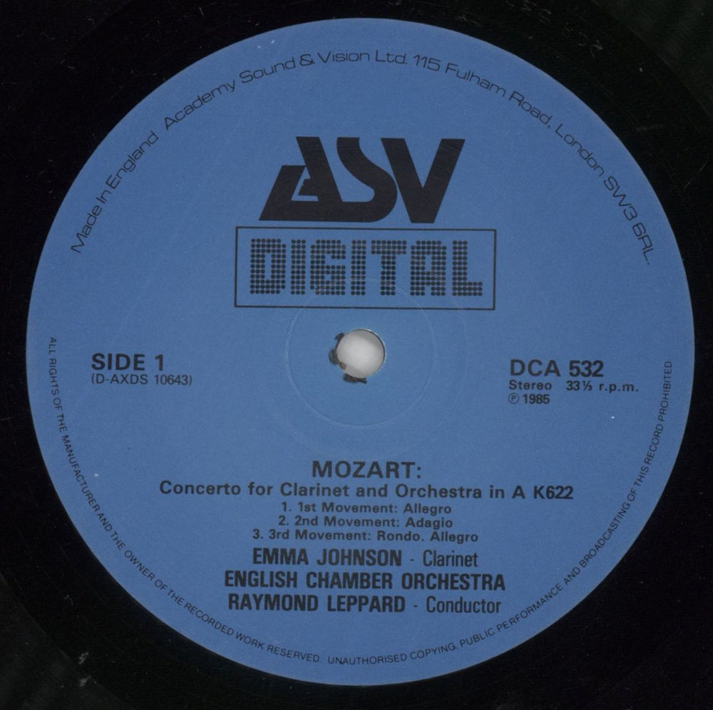 Wolfgang Amadeus Mozart Concerto For Clarinet And Orchestra In A, K.622 / Concerto For Flute, Harp And Orchestra In C, K.299 UK vinyl LP album (LP record) WZMLPCO860255