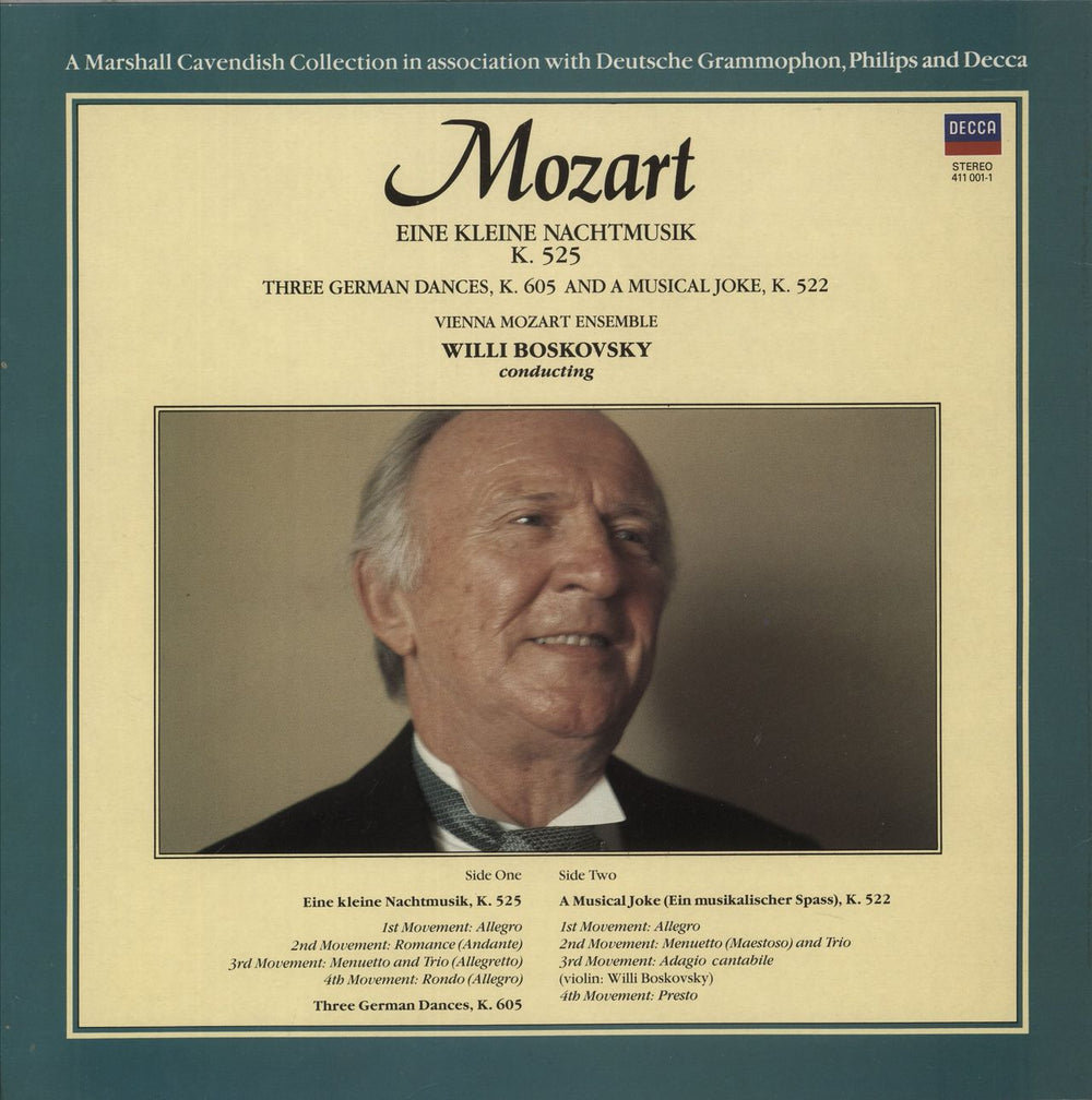 Wolfgang Amadeus Mozart Eine Kleine Nachtmusik UK vinyl LP album (LP record)