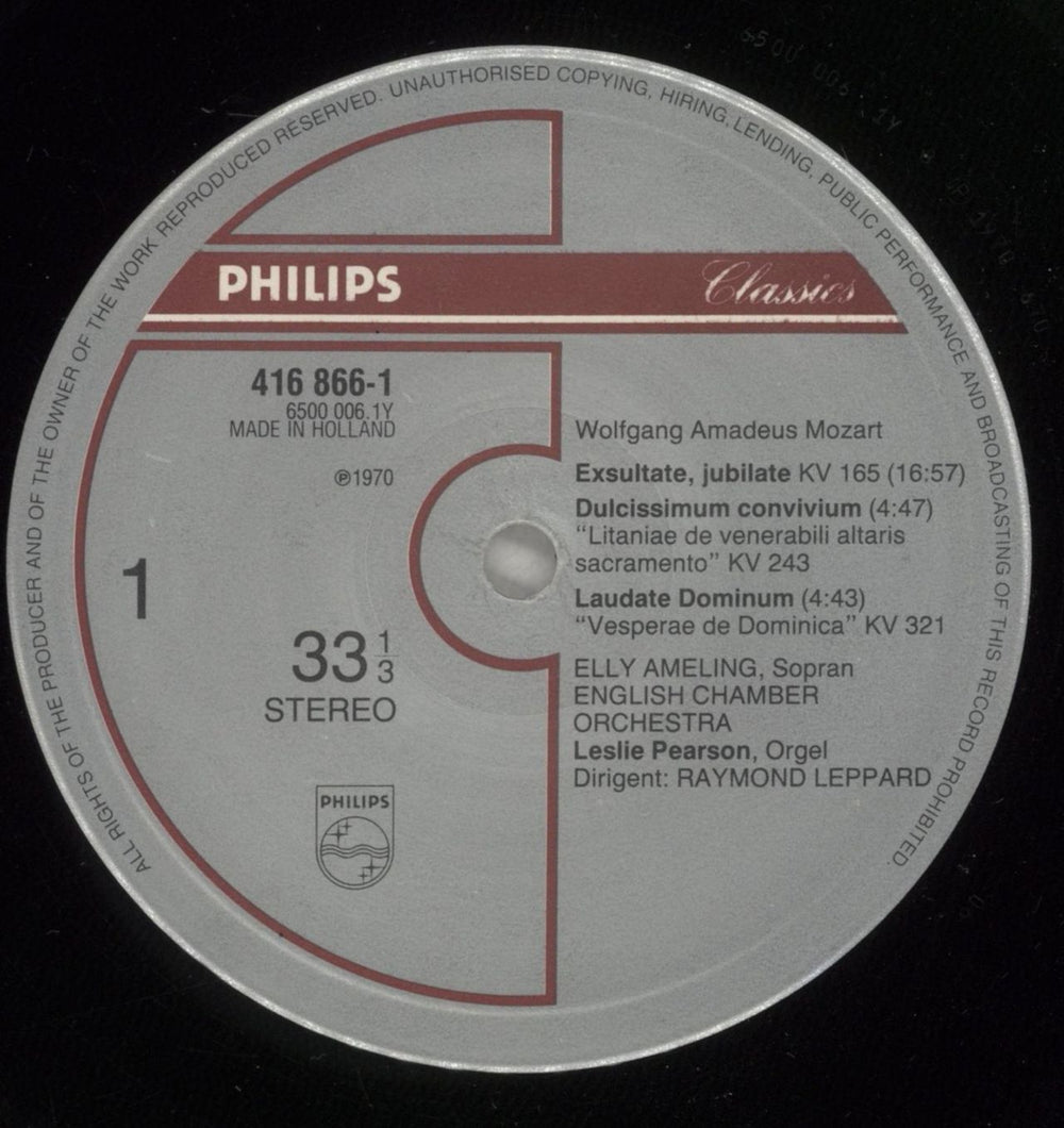 Wolfgang Amadeus Mozart Mozart: Exsulate, Jubilate Dutch vinyl LP album (LP record) WZMLPMO878221