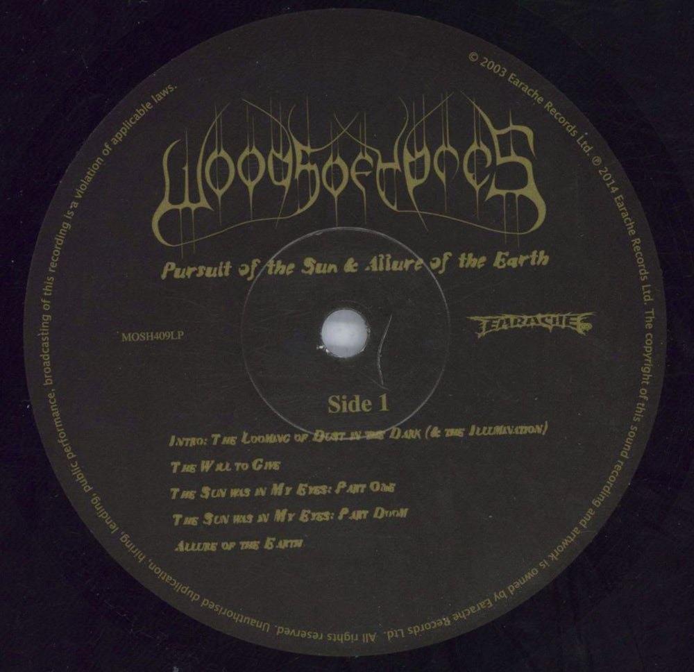 Woods Of Ypres Pursuit Of The Sun & Allure Of The Earth UK vinyl LP album (LP record) 3R9LPPU820793