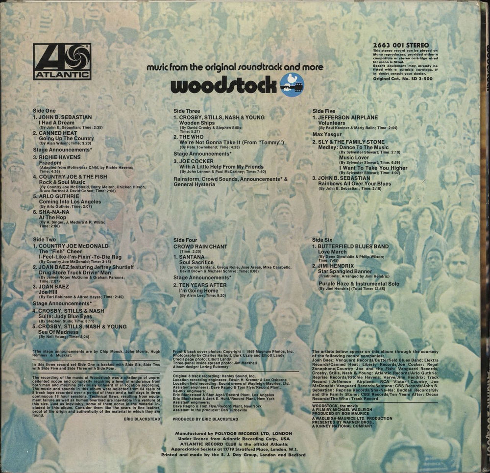 Woodstock Woodstock - EX UK 3-LP vinyl record set (Triple LP Album)