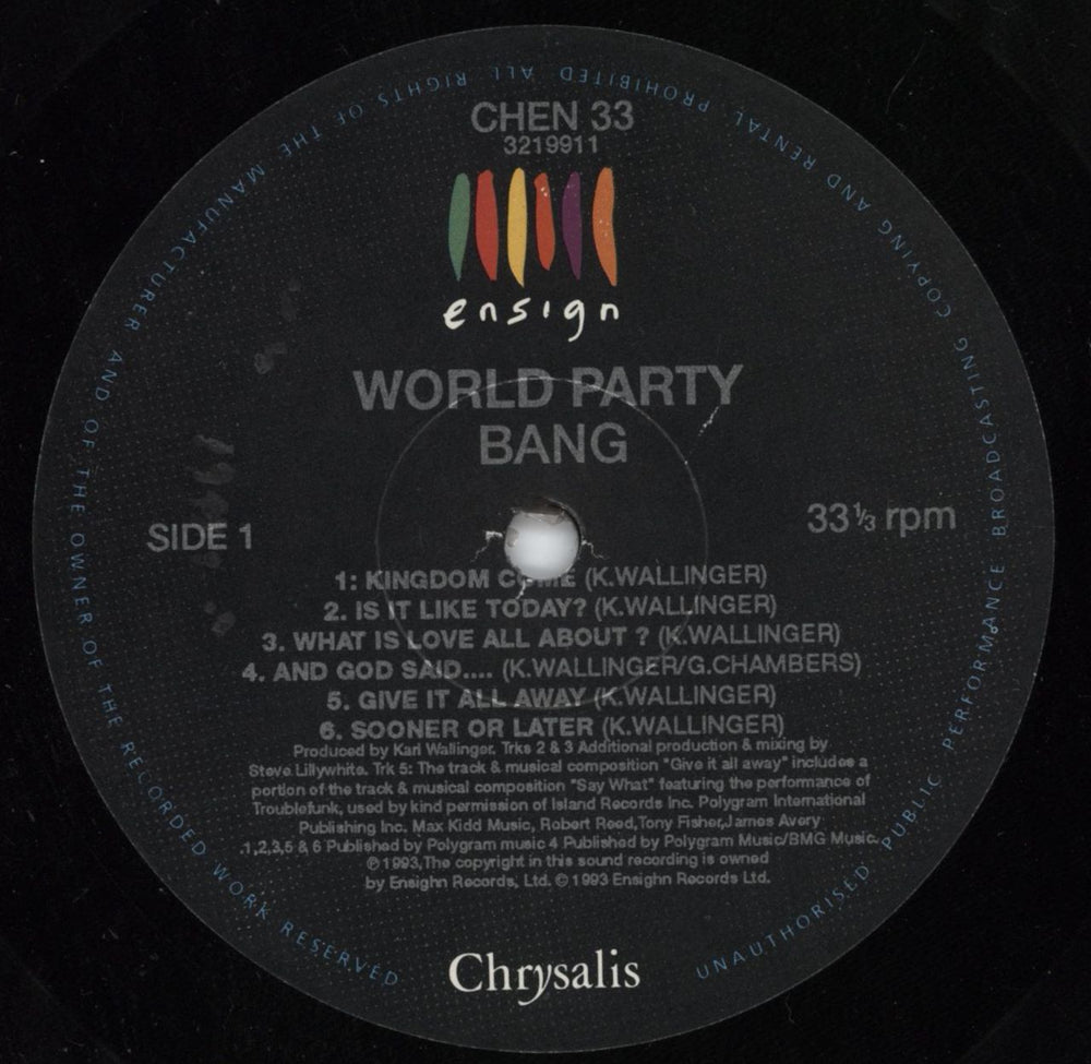 World Party Bang! UK vinyl LP album (LP record) W-PLPBA656951