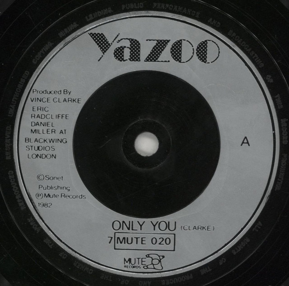 Yazoo Only You - P/S - Inj UK 7" vinyl single (7 inch record / 45) YAZ07ON784911