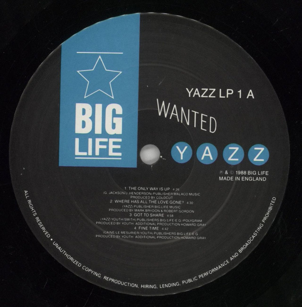 Yazz Wanted UK vinyl LP album (LP record) YZZLPWA240826