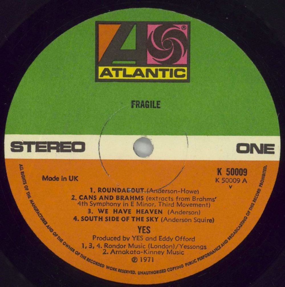 Yes Fragile - 2nd - EX UK vinyl LP album (LP record) YESLPFR861073