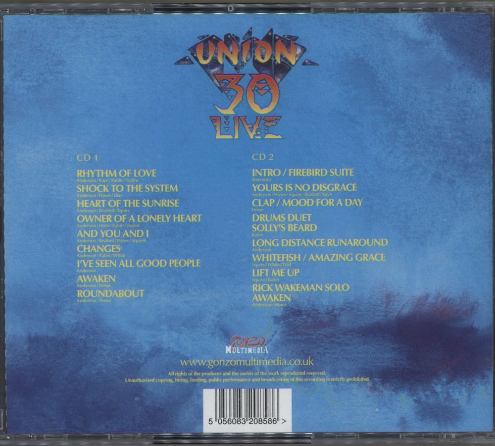 Yes Union 30 Live: Wembley Arena London June 29th 1991 UK 2 CD album set (Double CD) 5056083208586