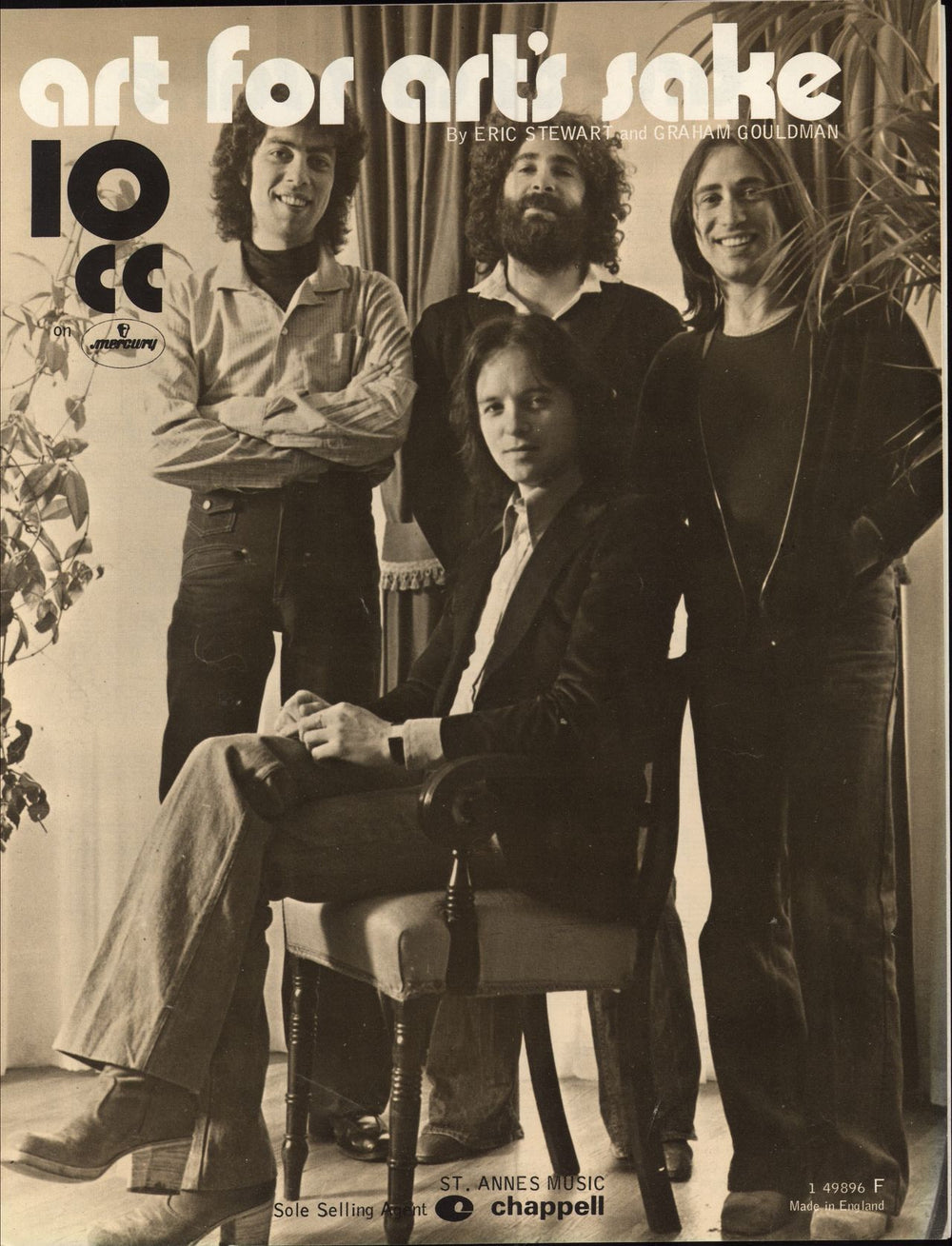 10cc Art For Art's Sake UK sheet music SHEET MUSIC