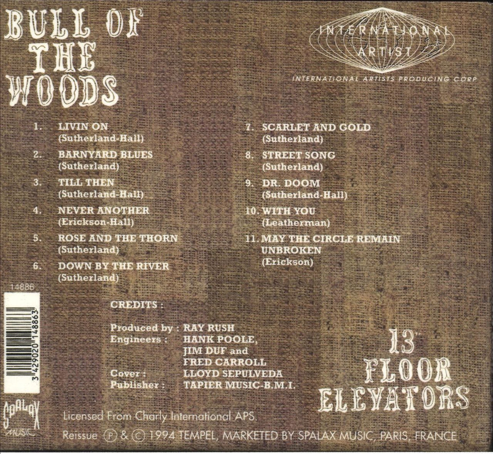 13th Floor Elevators Bull Of The Woods French CD album (CDLP) 3429020148863