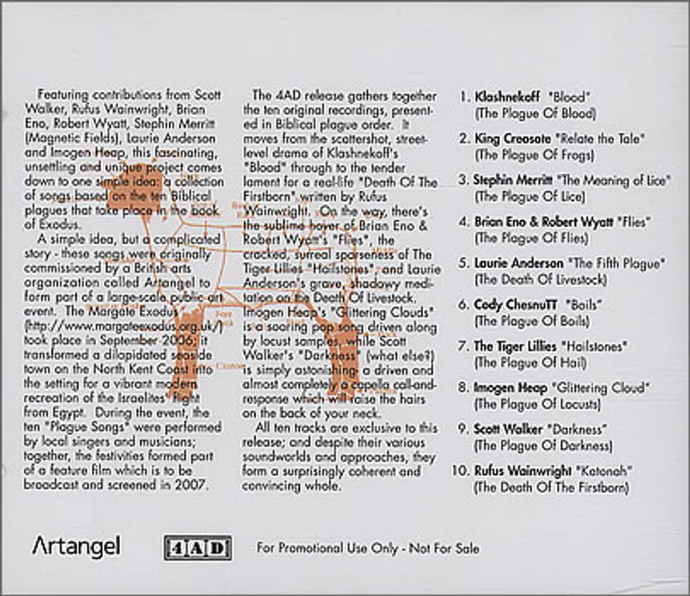 4.A.D.  Plague Songs US Promo CD album (CDLP) 4ADCDPL385823
