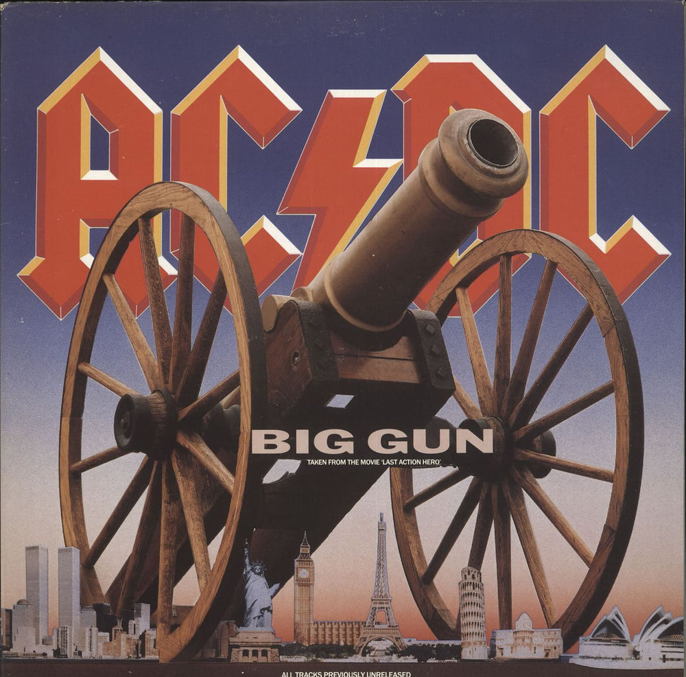 AC/DC Big Gun UK 12" vinyl single (12 inch record / Maxi-single) B8396T