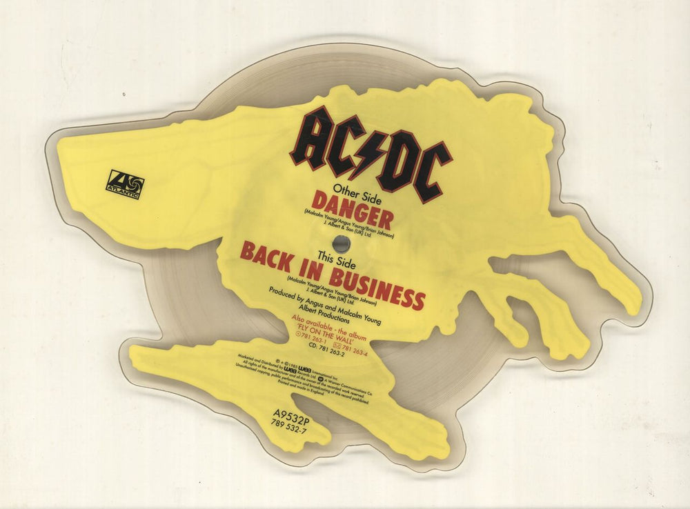 AC/DC Danger UK shaped picture disc (picture disc vinyl record) ACDSHDA44681