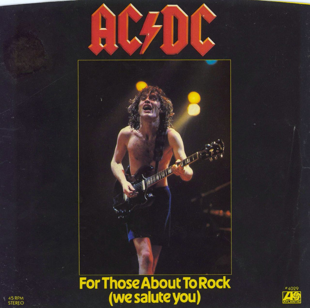 AC/DC For Those About To Rock (We Salute You) US 7" vinyl single (7 inch record / 45) 4029