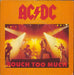 AC/DC Touch Too Much - Both Sleeves - EX UK 7" vinyl single (7 inch record / 45) K11435