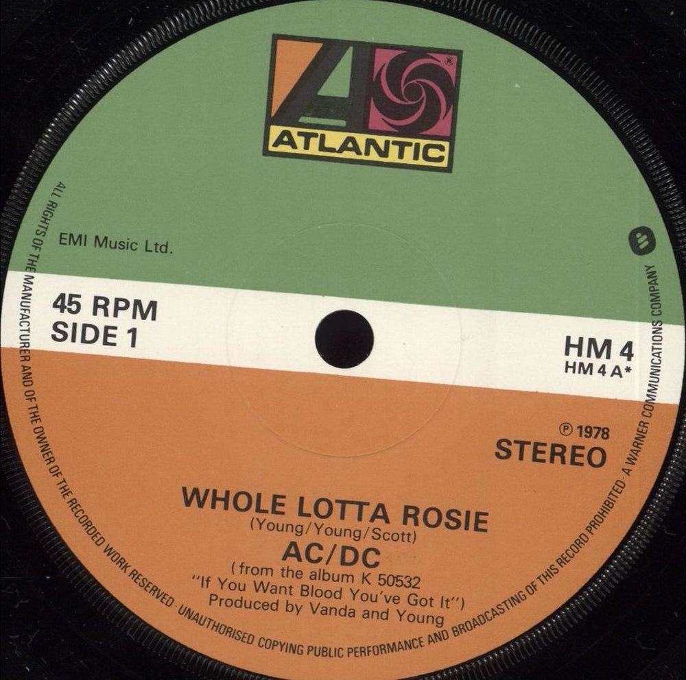 AC/DC Whole Lotta Rosie - P/S UK 7" vinyl single (7 inch record / 45) ACD07WH12713