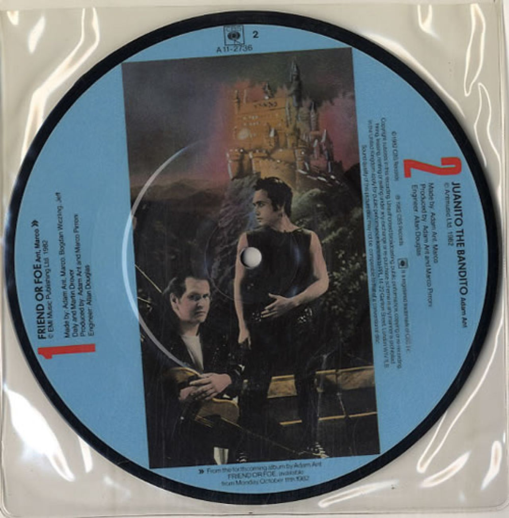 Adam Ant Friend Or Foe UK 7" vinyl picture disc (7 inch picture disc single) A~A7PFR40621