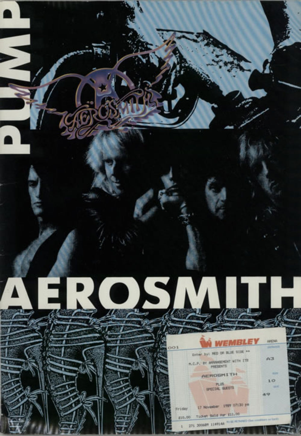 Aerosmith Pump + Ticket Stub UK tour programme TOUR PROGRAMME