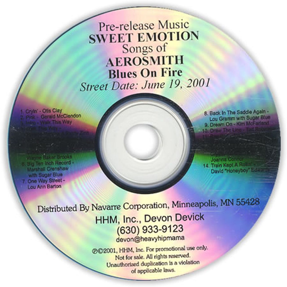 Aerosmith Sweet Emotion - Songs Of Aerosmith US Promo CD-R acetate CD-R ACETATE