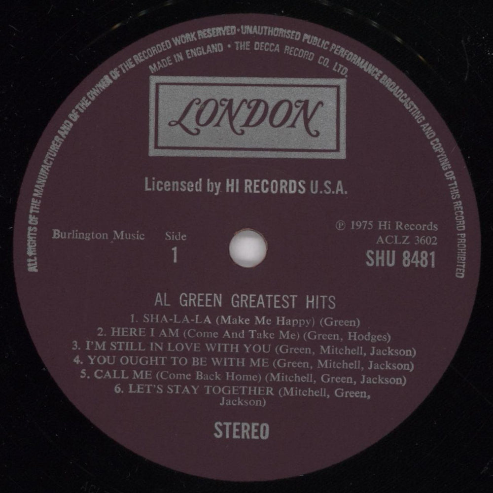 Al Green Greatest Hits - 1st - shrink UK vinyl LP album (LP record) AEELPGR829129