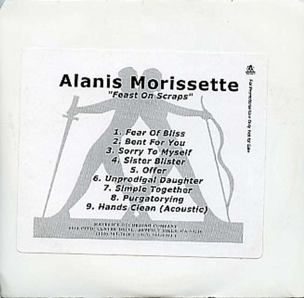 Alanis Morissette Feast On Scraps US Promo CD-R acetate CDR ACETATE