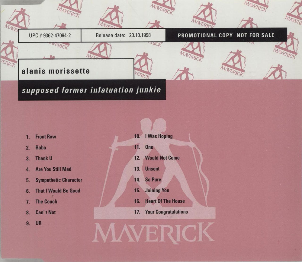 Alanis Morissette Supposed Former Infatuation Junkie German Promo CD album (CDLP) PROP00003