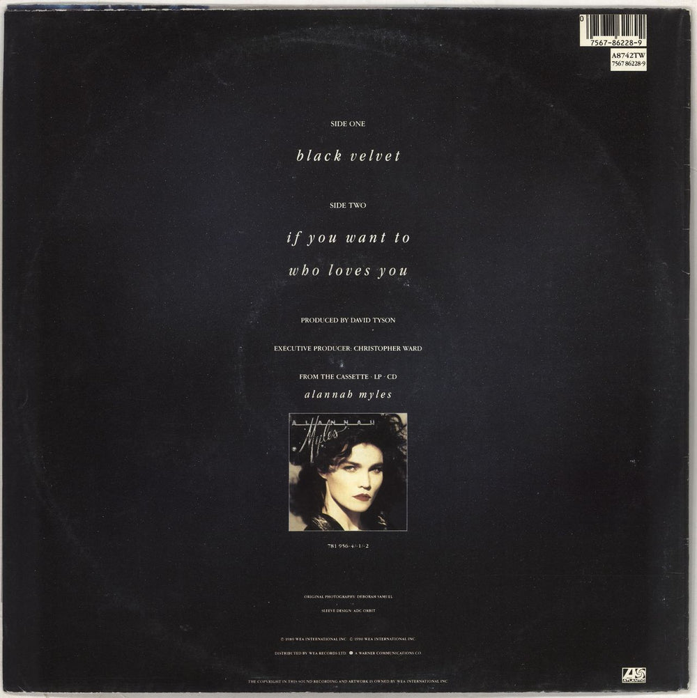 Alannah Myles Black Velvet UK 12" vinyl single (12 inch record / Maxi-single) 075678622892