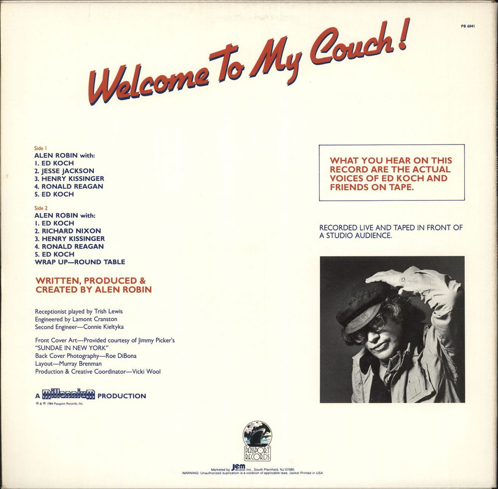 Alen Robin Welcome To My Couch UK vinyl LP album (LP record)