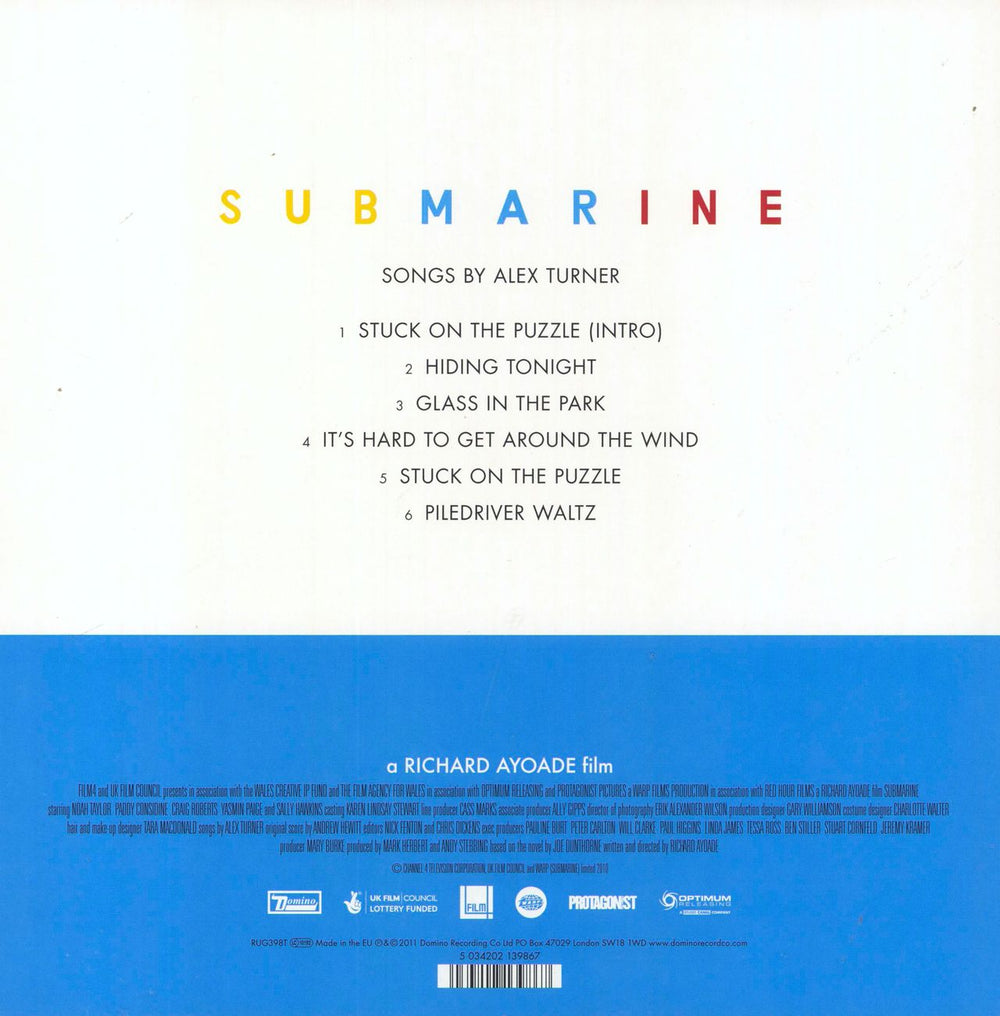 Alex Turner Submarine OST UK 10" vinyl single (10 inch record) 5034202139867