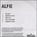 Alfie No Need UK Promo CD-R acetate CD-R ACETATE