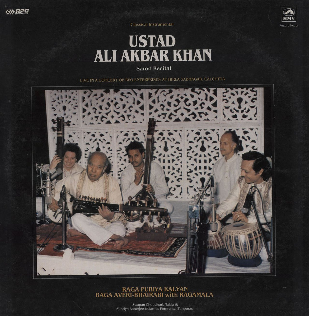 Ali Akbar Khan Live In A Concert Of RPG Enterprises At Calcutta - Part 2 Indian vinyl LP album (LP record) EASD1485