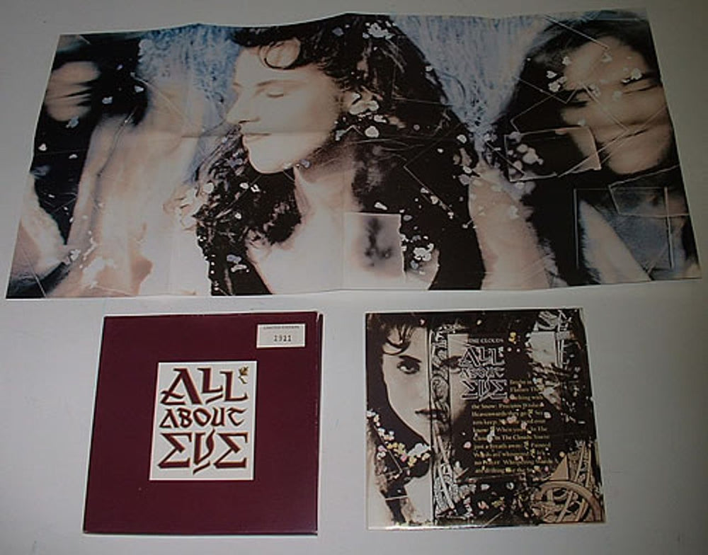 All About Eve In The Clouds + Poster UK 7" vinyl single (7 inch record / 45) AAE07IN109733