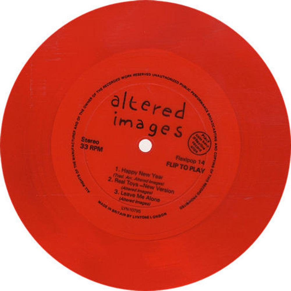 Altered Images Happy New Year - Orange Flexi Disc UK Promo 7" vinyl single (7 inch record / 45) FLEXIPOP14