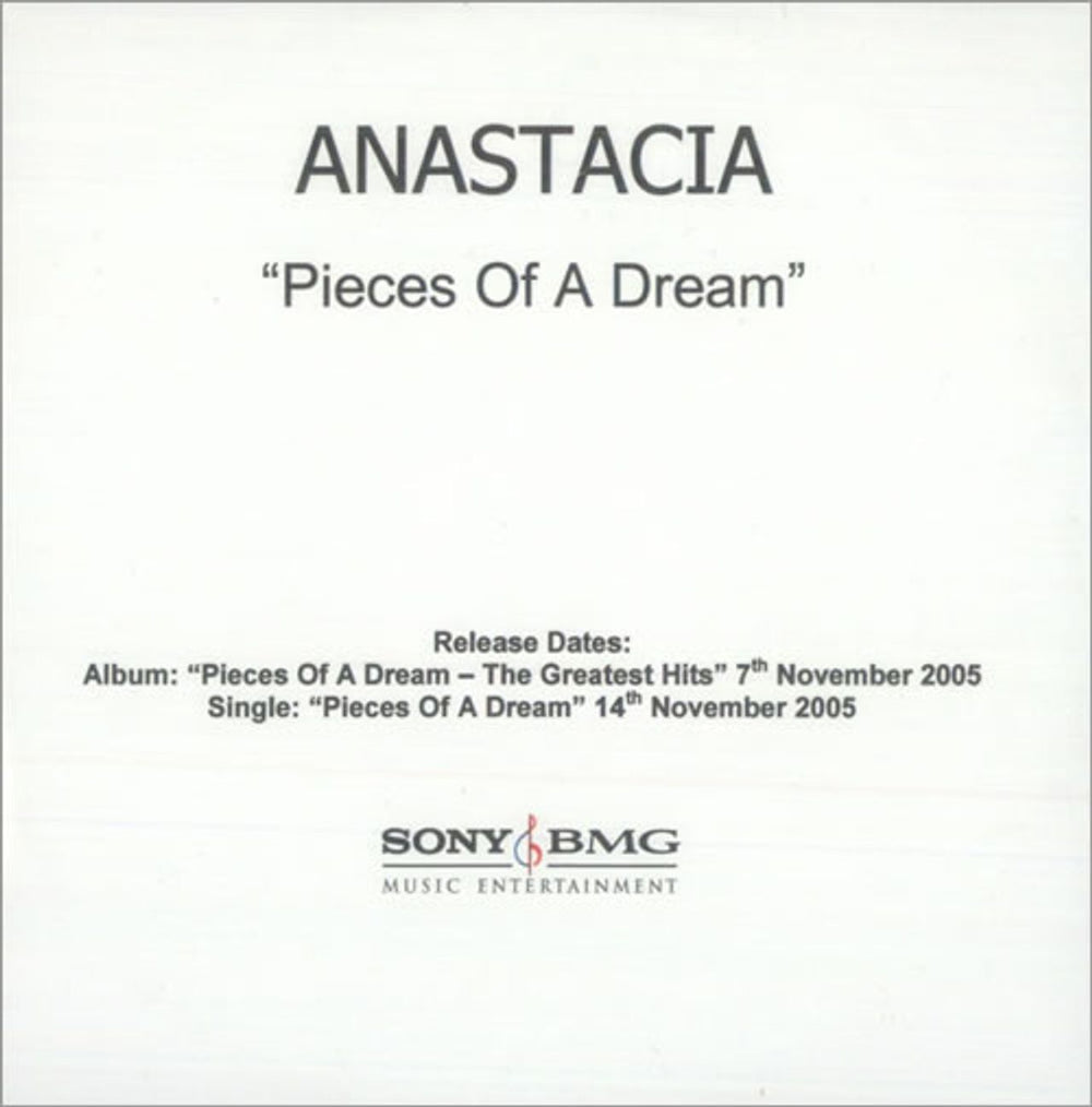 Anastacia Pieces Of A Dream - 1-track UK Promo CD-R acetate A.CCRPI526650