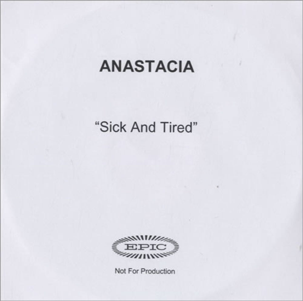 Anastacia Sick And Tired UK Promo CD-R acetate CDR-ACETATE