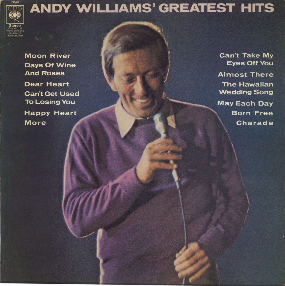 Andy Williams Andy Williams' Greatest Hits - Graduated Label UK vinyl LP album (LP record) 63920